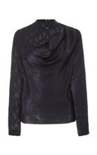 Cushnie Mock Neck Draped Satin Top