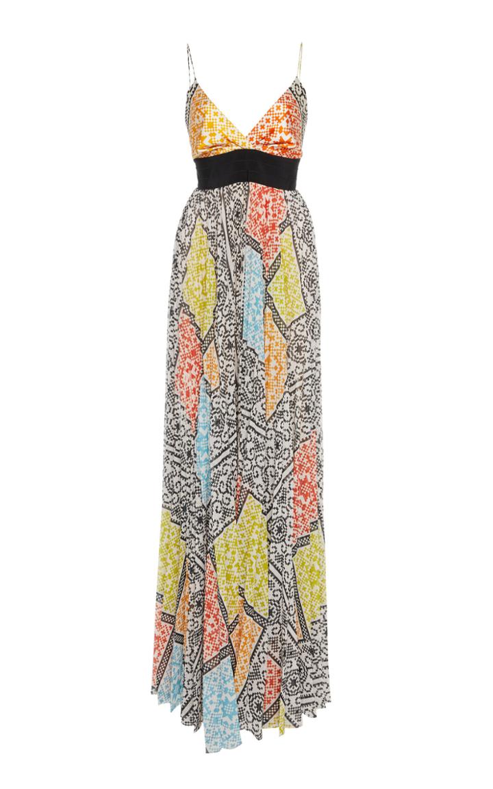 Silvia Tcherassi Patterned Genevive Silk Maxi Dress