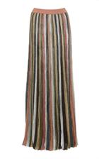 Missoni Stripe Pleated Knit Lurex Skirt