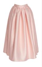 Huishan Zhang Jodie Pleated Satin Midi Skirt