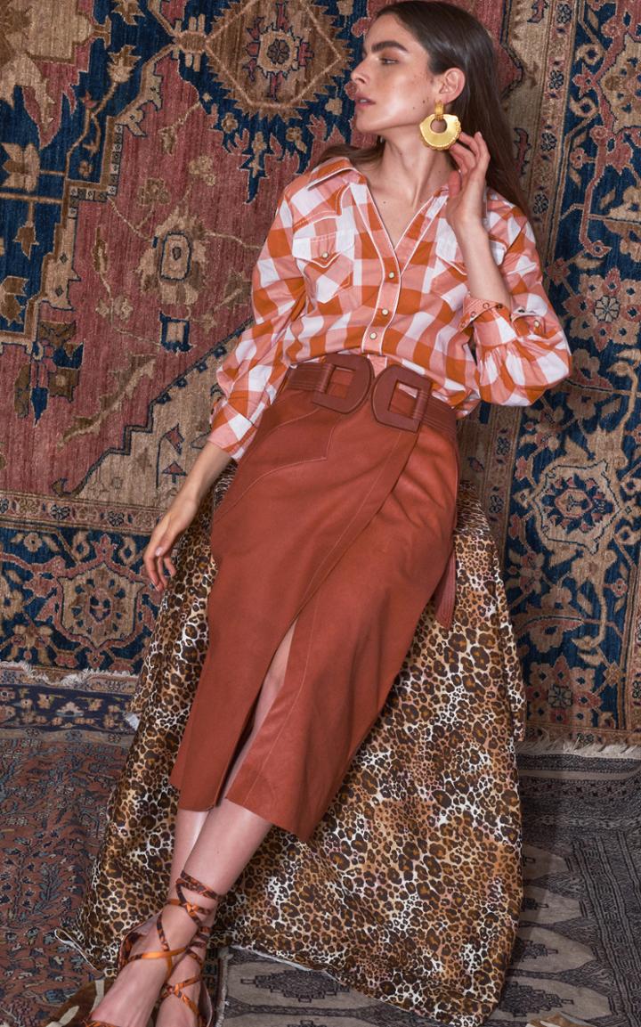 Johanna Ortiz Mountains Of Sonora Cotton Plaid Shirt