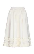Flow The Label White Pleated Ruffle Circle Skirt