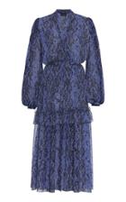 Moda Operandi Dundas Python-print Silk Ruffled Maxi Dress Size: 36