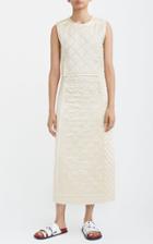 Moda Operandi Marina Moscone Appliqued Quilted-satin Midi Sheath Dress