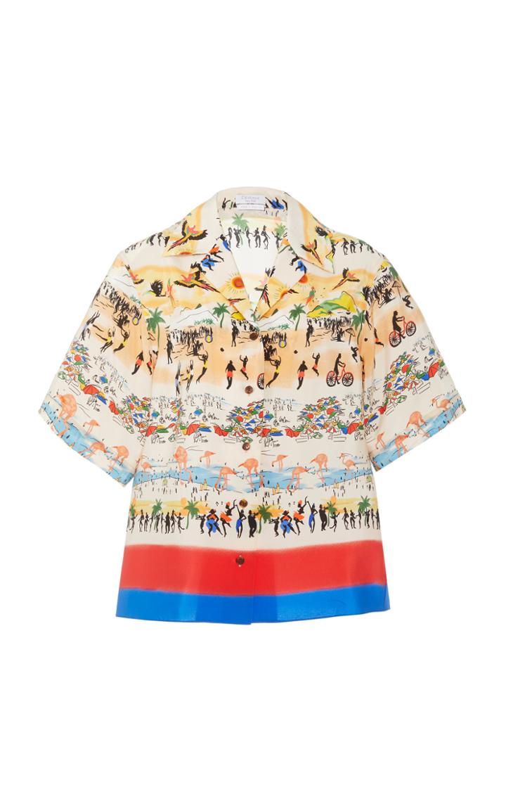 Moda Operandi Deveaux Printed Silk Top Size: 0