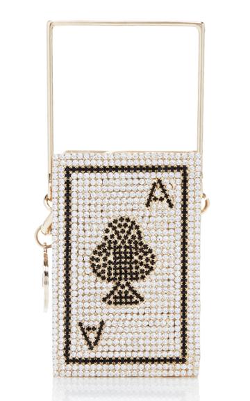 Moda Operandi Rosantica Poker Ace Of Clubs Crystal Top Handle Bag