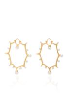 Parulina 18k Gold Pearl And Diamond Earrings