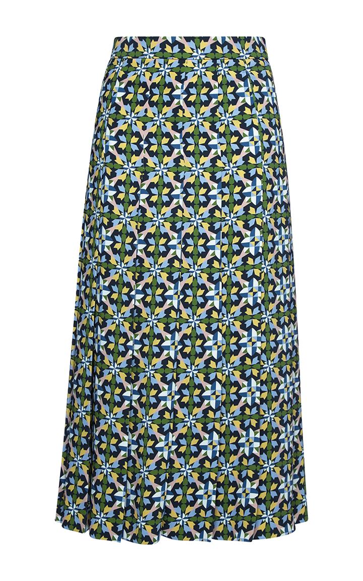 Parden's Pleated Esha Printed Midi Skirt