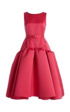 Moda Operandi Huishan Zhang Audrey Belted Satin Midi Trapeze Dress