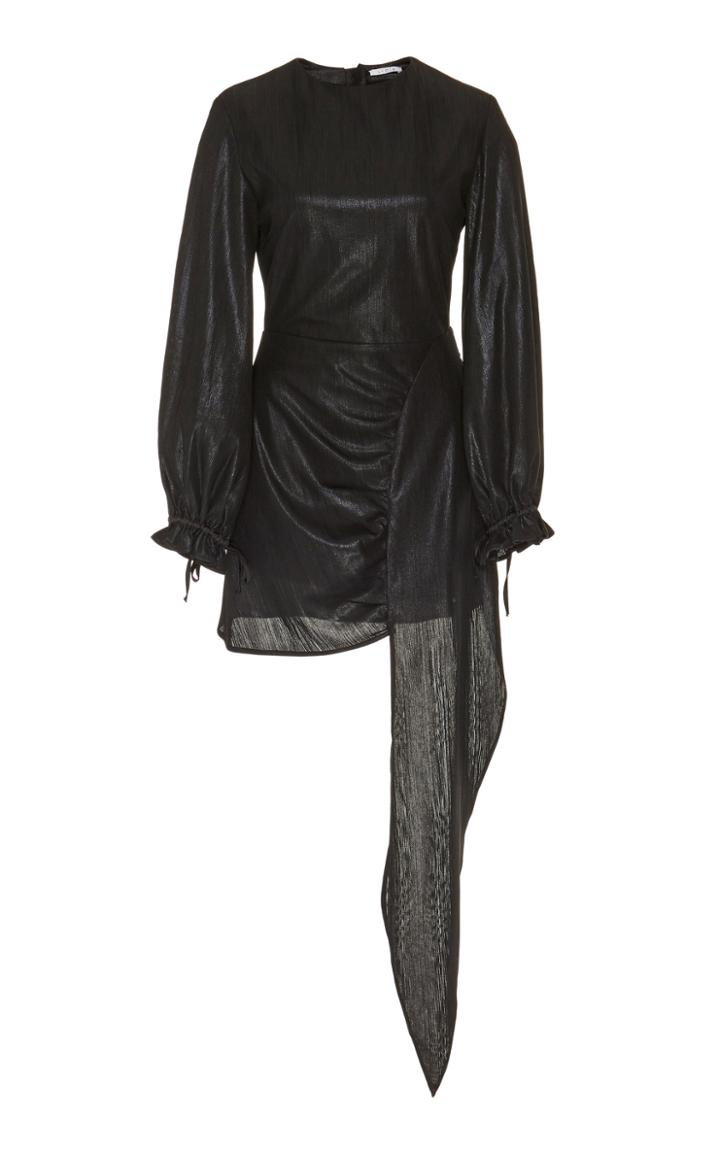Atoir Paco Draped Metallic Georgette Mini Dress