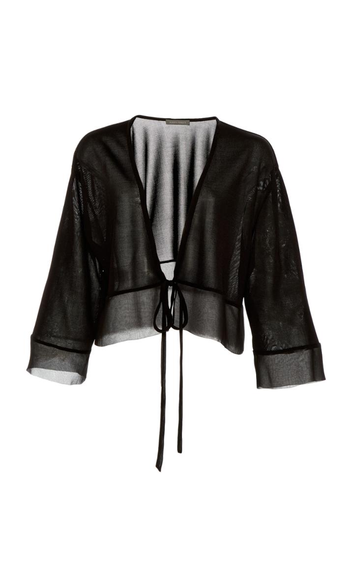 Alberta Ferretti Sheer Cropped Sweater
