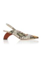 Rejina Pyo Dylan Snake Embossed Leather Mules