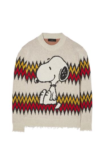 Moda Operandi Alanui Snoopy Plays Harmonica Sweater
