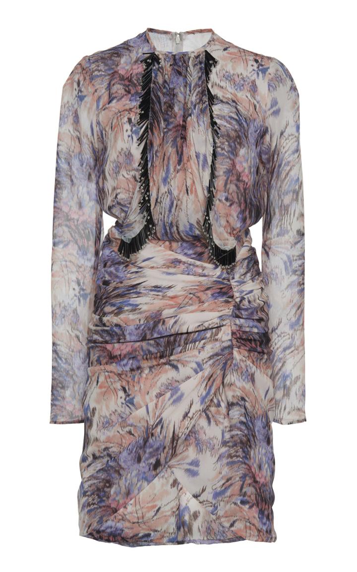 Giambattista Valli Floral Print Silk Crepe Dress