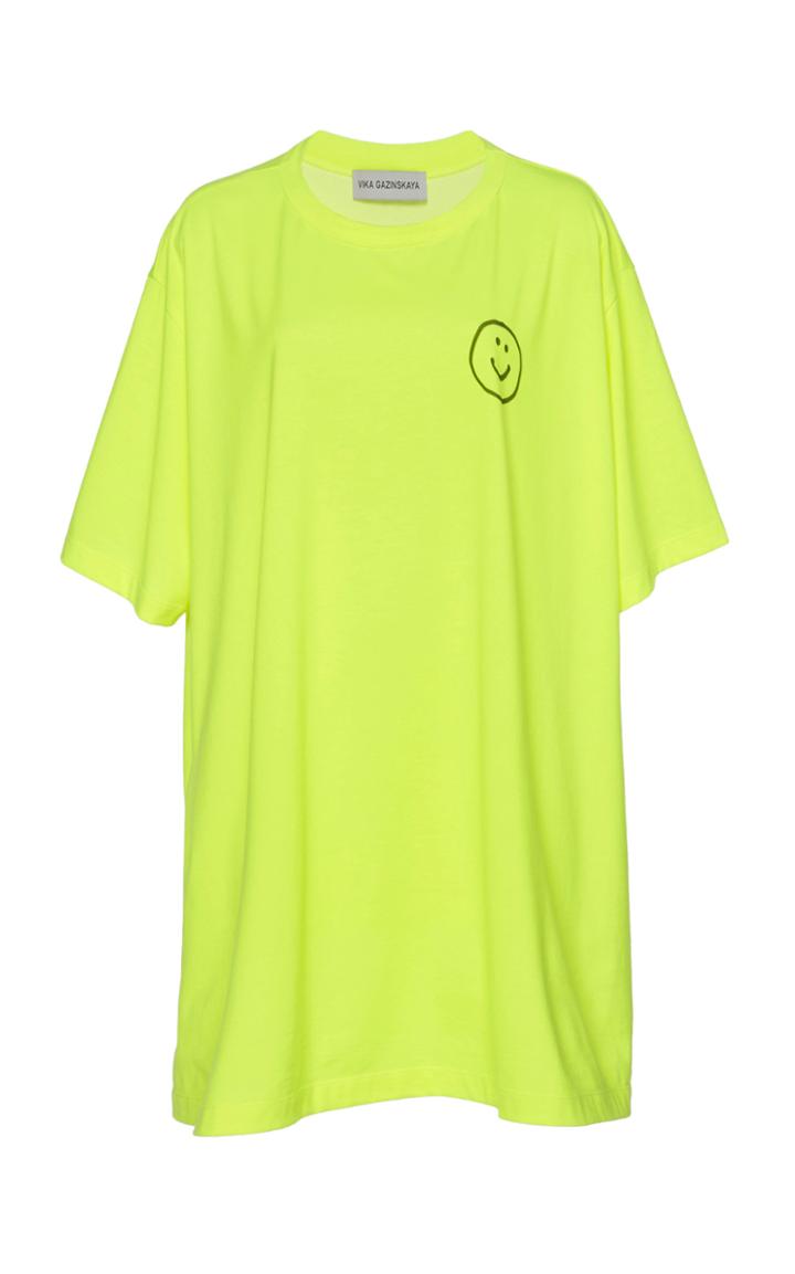 Vika Gazinskaya Smile-print Oversized Cotton-blend T-shirt