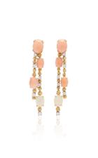 Mahnaz Collection Limited Edition 18k Gold And Diamond Drop Earrings By Gilbert Albert 1960s.