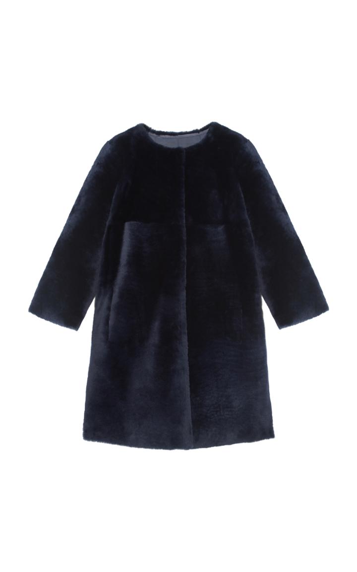 Pologeorgis The Tempest Navy Fur Coat