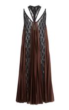Moda Operandi Christopher Kane Lace-panelled Pleated Satin Jersey Dress