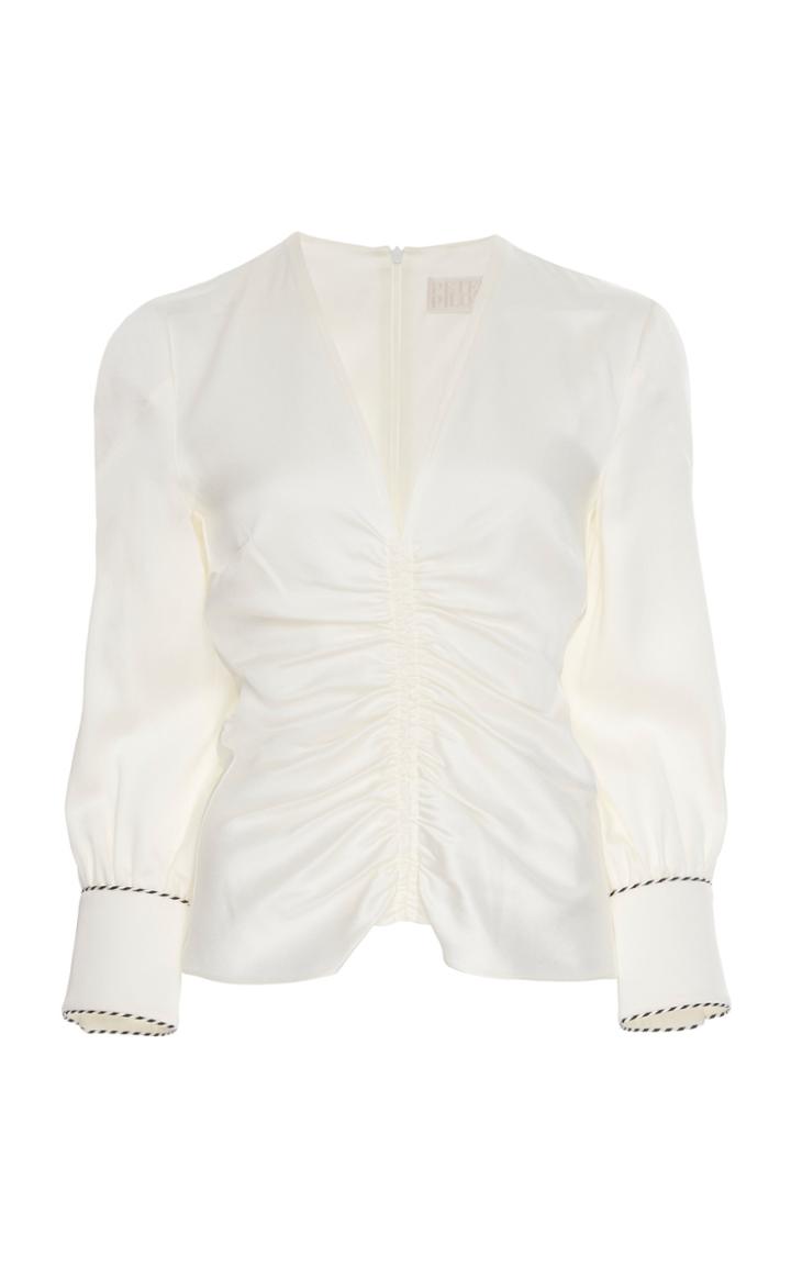 Peter Pilotto Ruched Satin Blouse