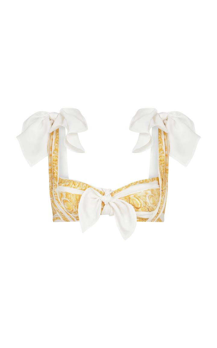 Moda Operandi Raisa Vanessa Crop Top With Ribbon Detail