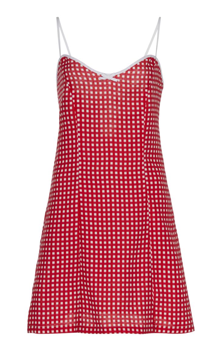 Miguelina Nadine Gingham Linen Mini Dress