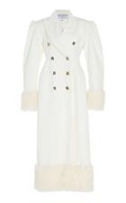 Rowen Rose Faux-fur-trimmed Double-breasted Velvet Coat