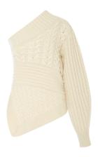 Burberry One-shoulder Cable-knit Cashmere Sweater