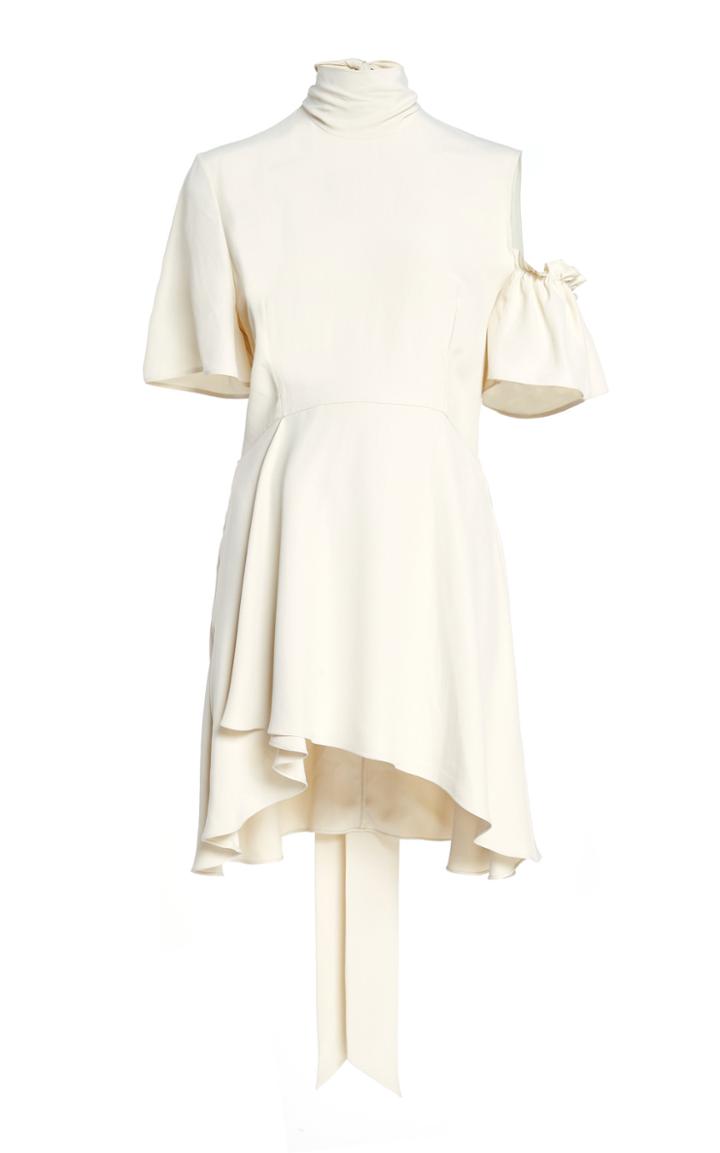 Rokh Cold-shoulder Silk-knit Blouse