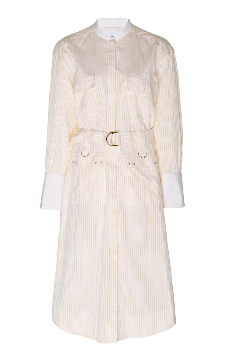 Acler Edwin Belted Striped Cotton Midi Dress