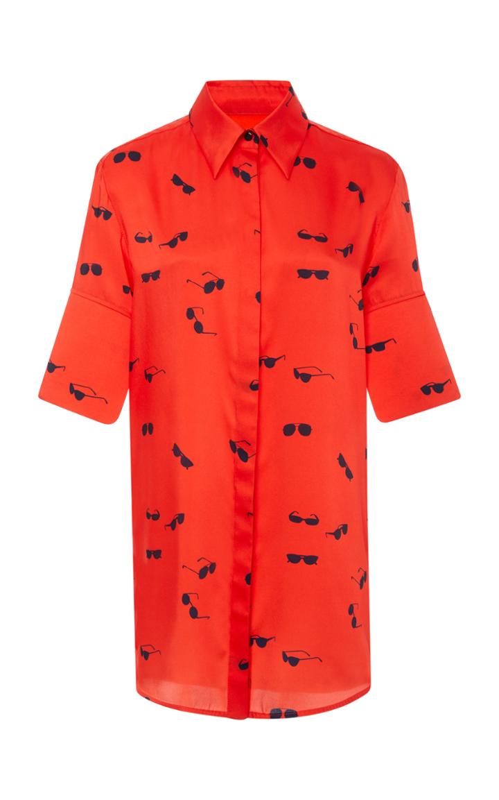 Victoria Victoria Beckham Short Sleeve Button Front Shirt