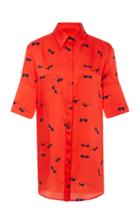 Victoria Victoria Beckham Short Sleeve Button Front Shirt