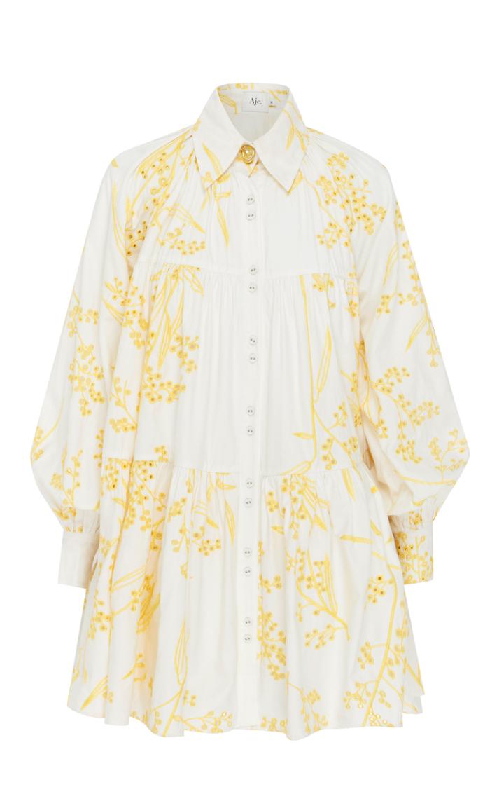 Aje Banksia Printed Cotton Mini Dress