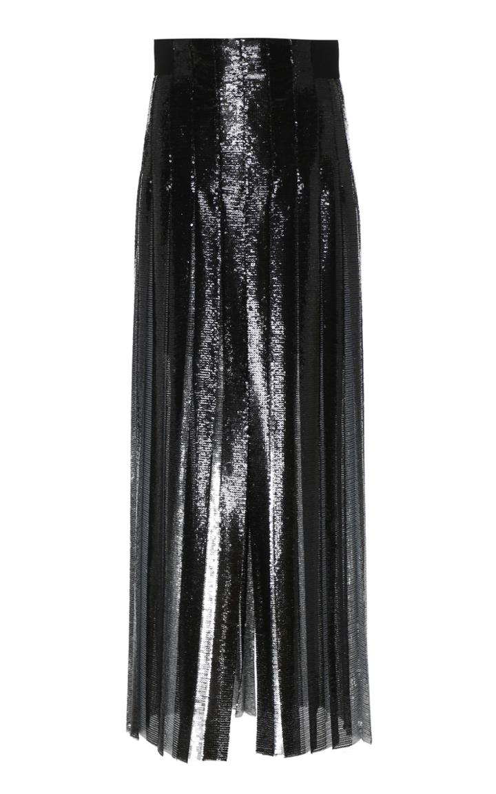 Akris Sequined-embellished Pliss Crepe Midi Skirt