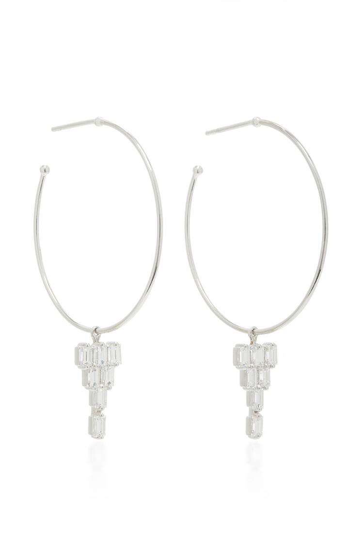 As29 Baguette Triangle Hoop Earrings