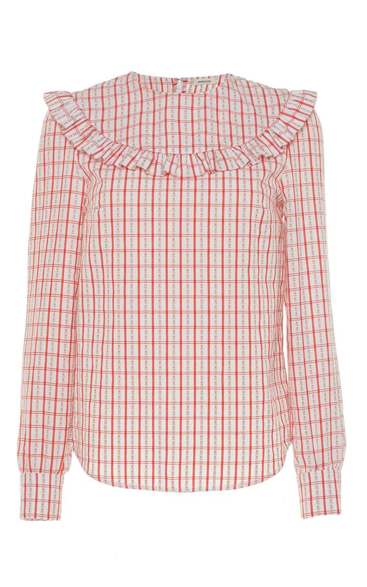 Manoush Gingham Bib Blouse