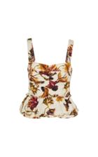 Moda Operandi Jason Wu Collection Floral-print Sateen Peplum Top Size: 4