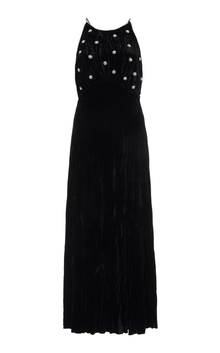 Miu Miu Embellished Pliss Midi Dress