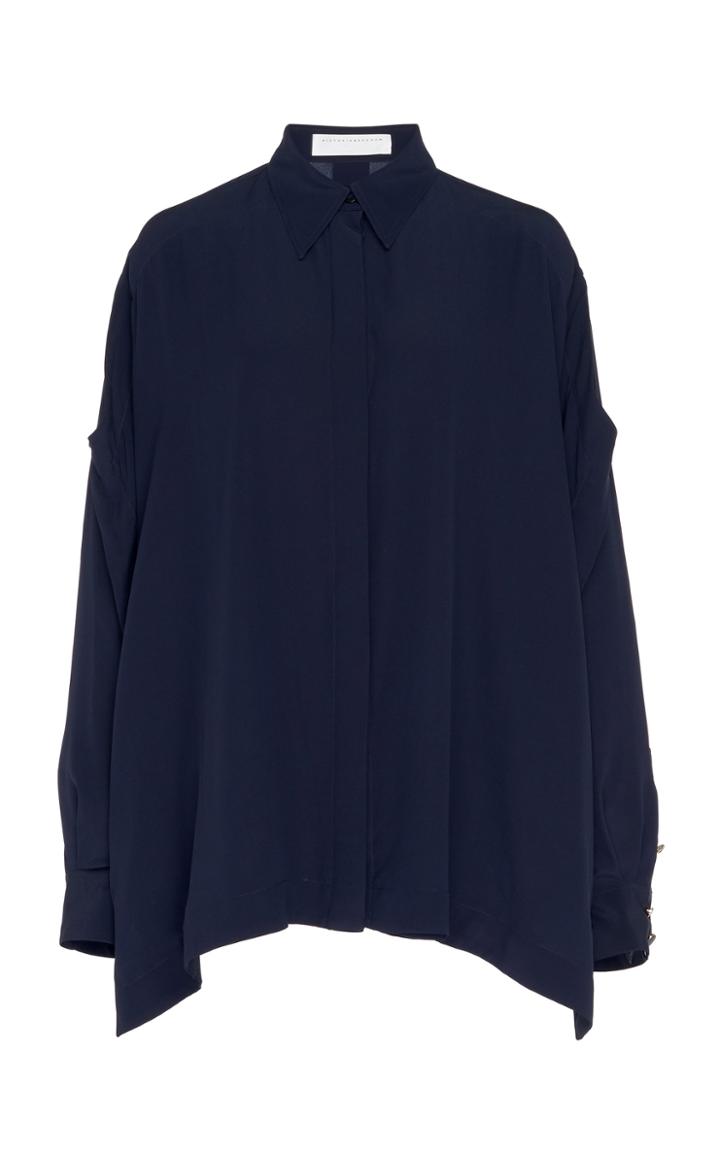 Victoria Beckham Oversized Silk Crepe Blouse
