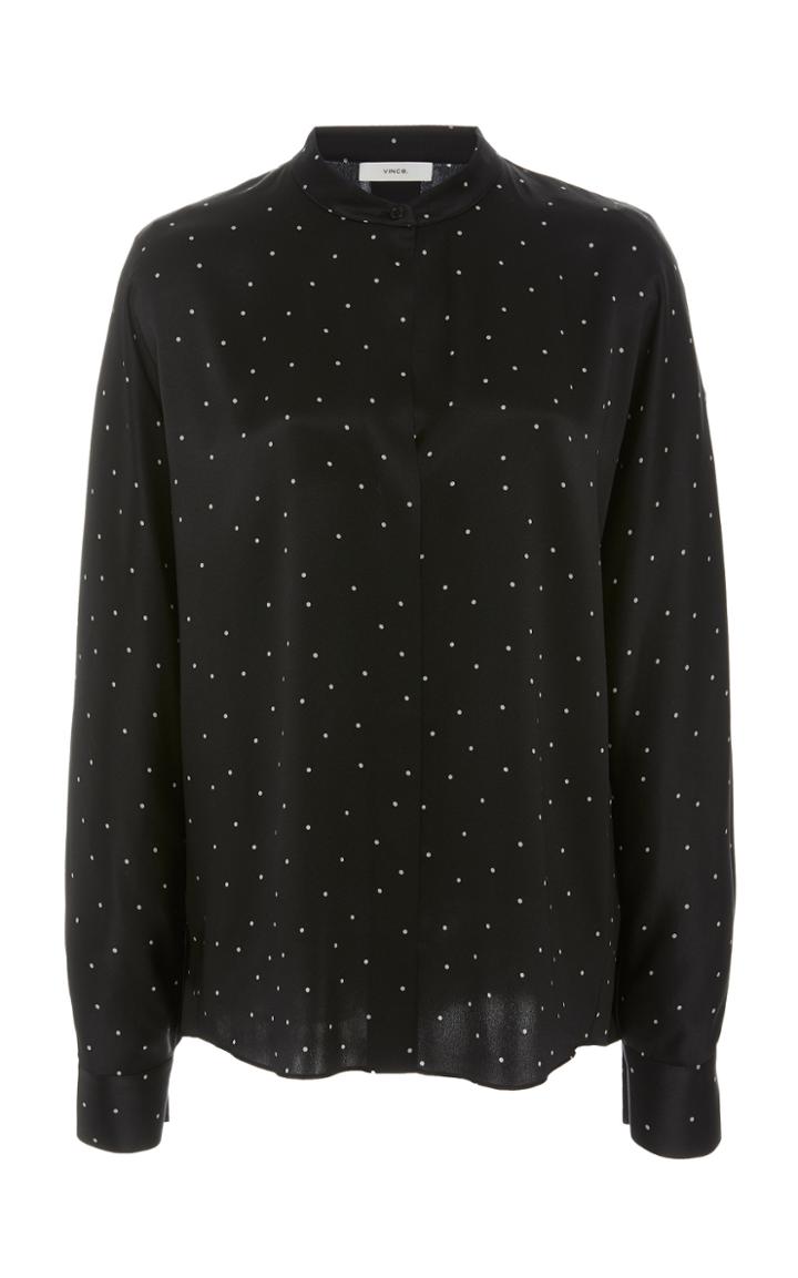 Vince Long-sleeve Dot-print Blouse