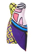 Moda Operandi Moschino Asymmetric Printed Strapless Cady Dress Size: 40