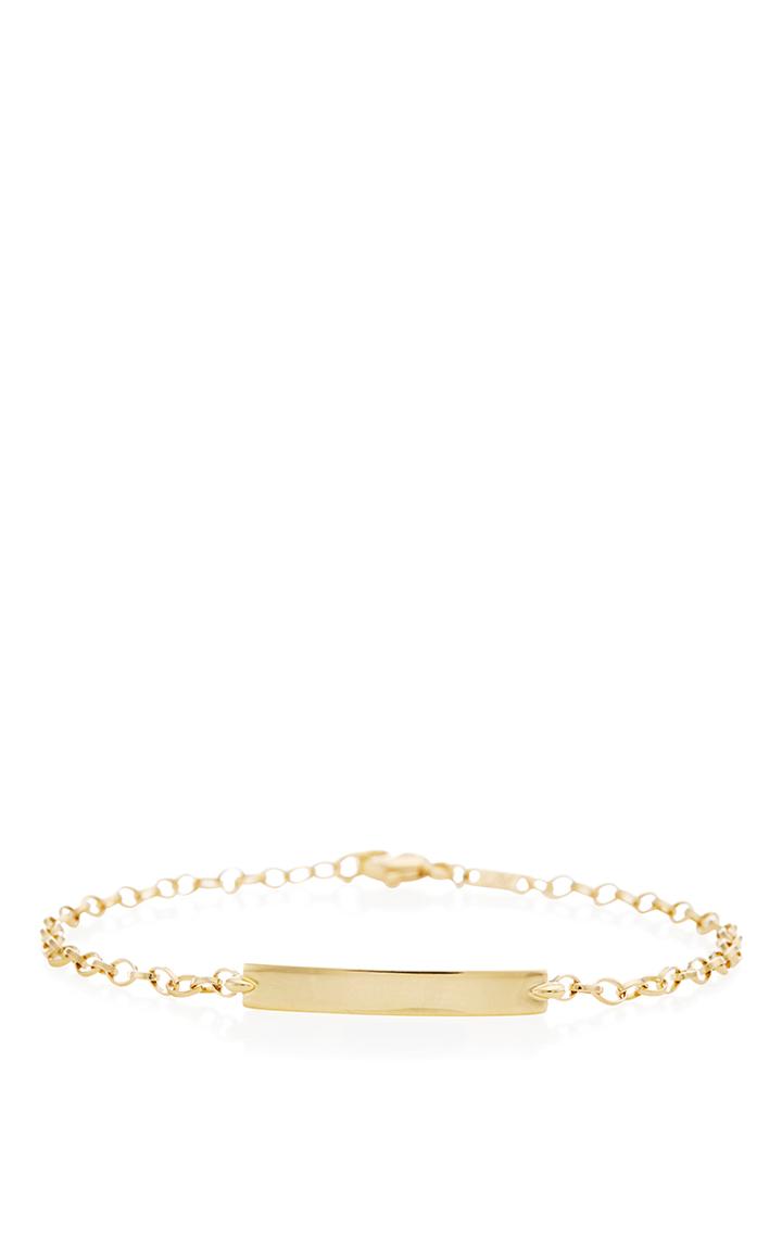 Monica Rich Kosann 18k Yellow Gold Petite Poesy Id Bracelet