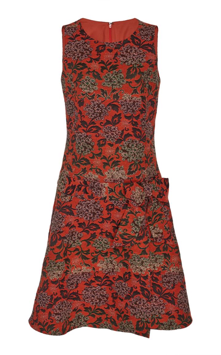 Anna Sui Wrap-effect Harvest Bouquet Jacquard Dress