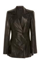 Michael Lo Sordo Relaxed Double-breasted Leather Blazer