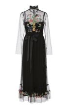 Red Valentino Floral-embroidered Tulle Dress