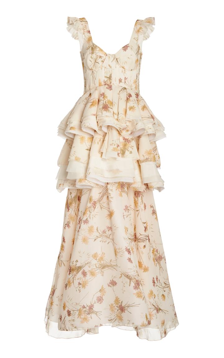 Brock Collection Floral-print Ruffled Silk Dress