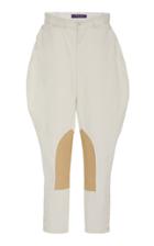 Ralph Lauren Leather-paneled Cotton-twill Pants