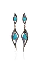 Wendy Yue Blue Sapphire And Turquoise Earrings