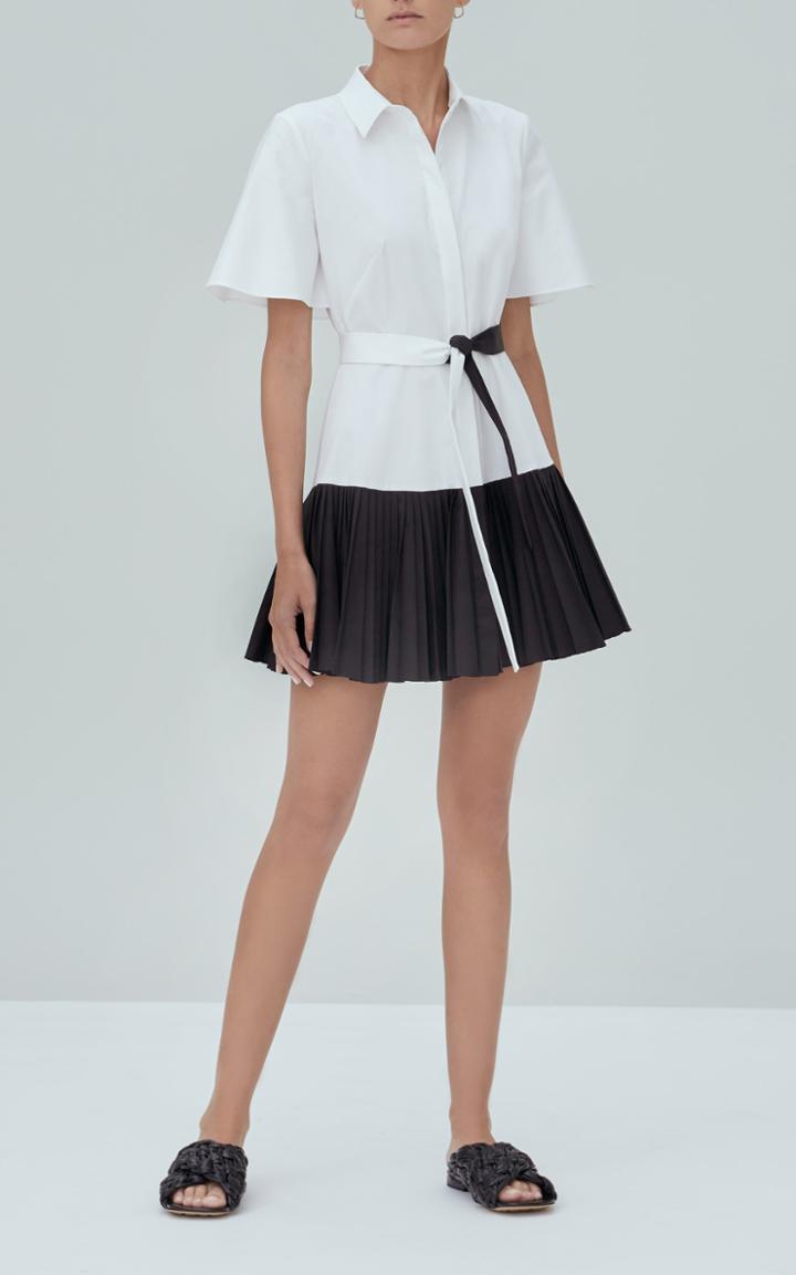 Moda Operandi Alexis Felipa Cotton Pleated Mini Dress