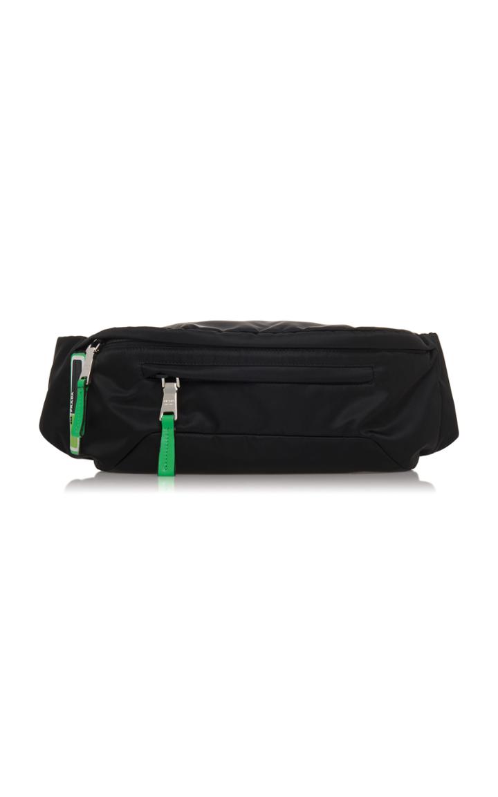 Prada Black Nylon Hip Bag With Rubber Logo