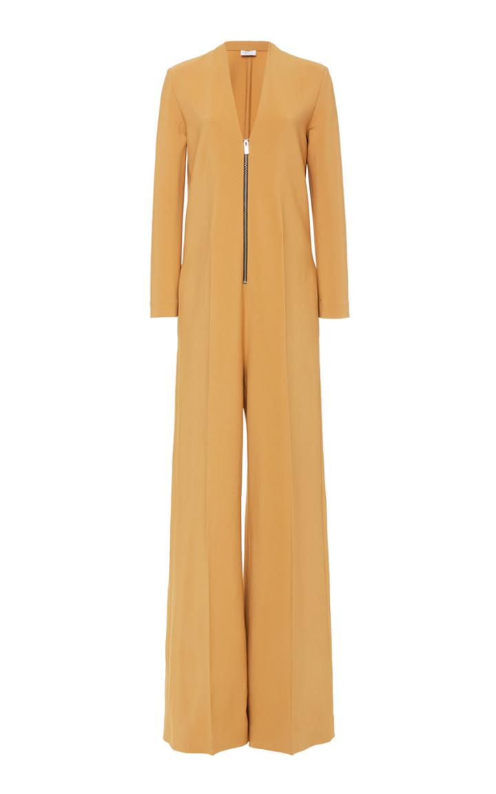 Rosetta Getty Zipper-detailed Crepe Wide-leg Jumpsuit